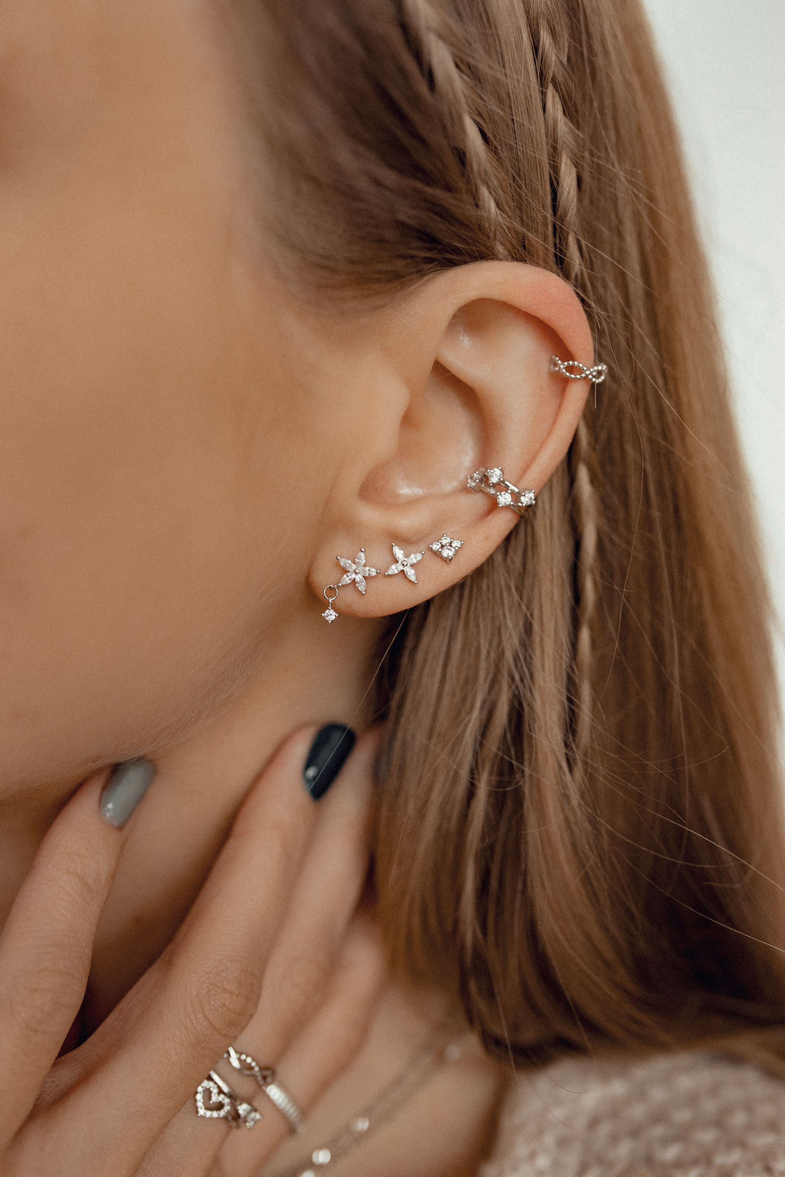 Pendientes de Botón Primavera Plata de Ley 925